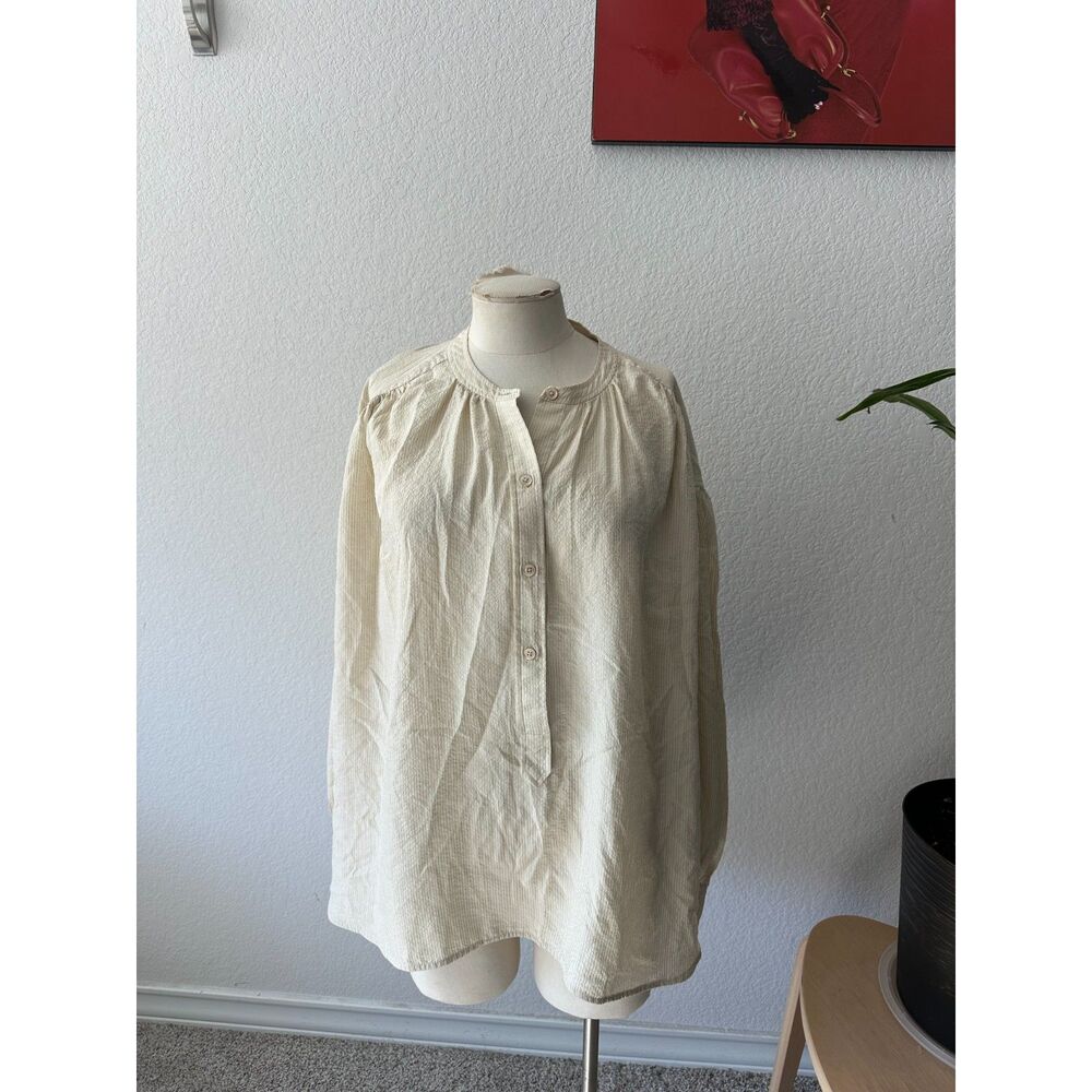 Anine Bing Cream Button Down Shirt